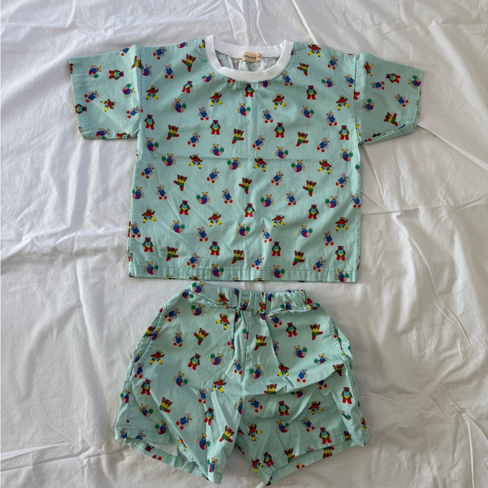 Kids Pajama Set - Playful Print in Light Blue